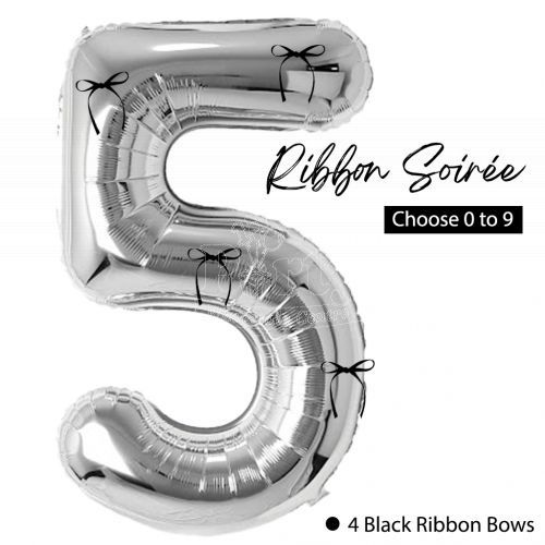 Silver Number Ribbon Soiree Coquette Party