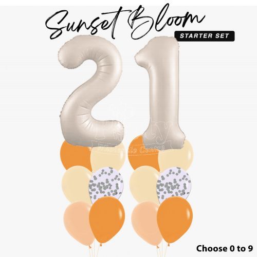 Sunset Bloom 21st Birthday Balloon Package
