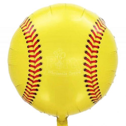 Yellow Baseball Sports Foil Balloon