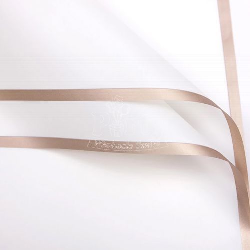 White Flower Wrapper Gold Rim