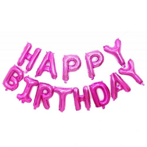 Hot Pink Happy Birthday Balloon