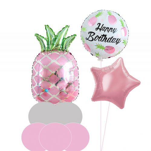Pink Pineapple Birthday Balloon Set