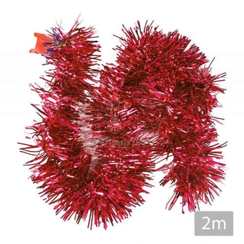 hristmas Red Foil Tinsel Garland 2m