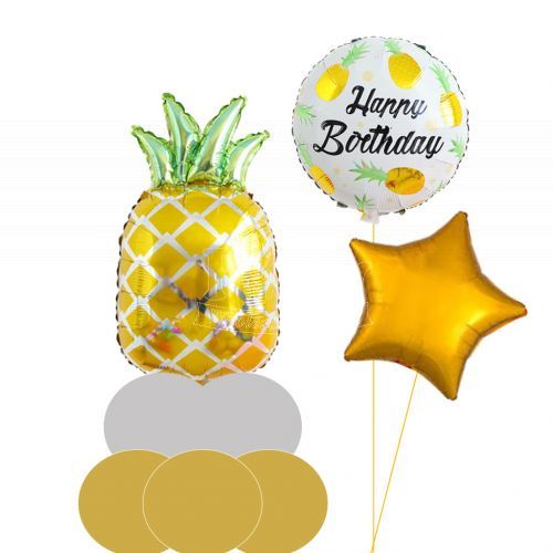 Yellow Pineapple Birthday Balloon Set