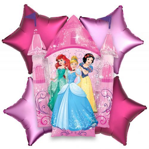 Disney Princess Pink Castle Balloon Bouquet