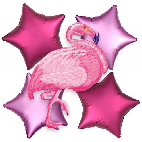 Pink Flamingo Luau Aloha Balloon Bouquet