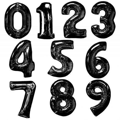 Number Balloon Black Jumbo Balloon