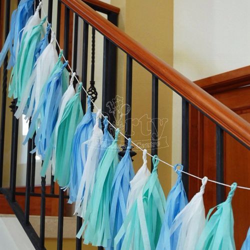 Tassel Garland Minty Blue Staircase Decoration