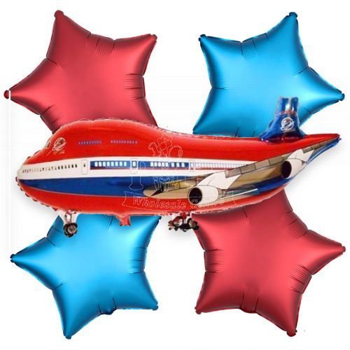 Airplane Red Vehicle Balloon Bouquet