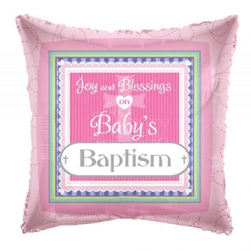 Baby's Baptism Pink Foil Balloon
