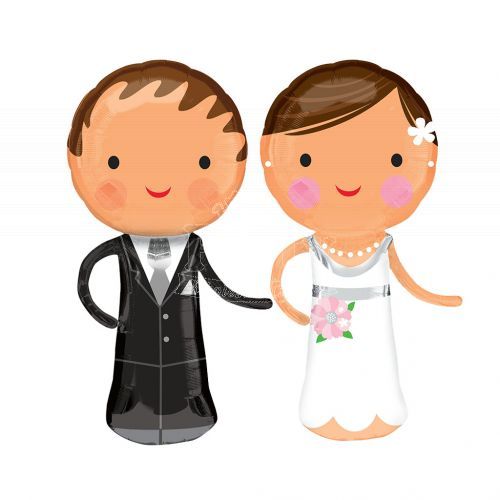 Wedding Bride & Groom Figurine Balloon Set