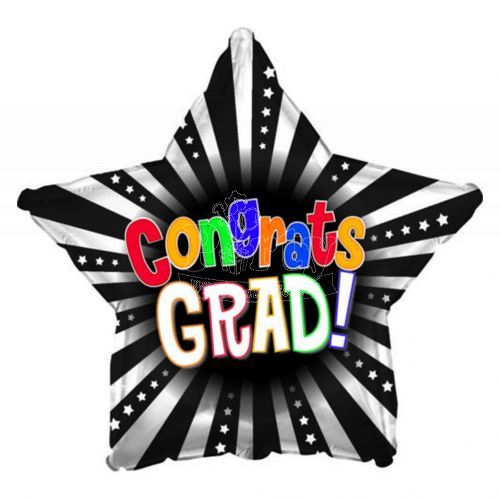 Congrats Grad 3D Star Foil Balloon 18In
