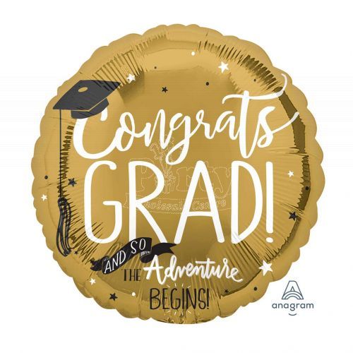 Congrats Grad And So The Adventure Begins Foil Balloon 28In