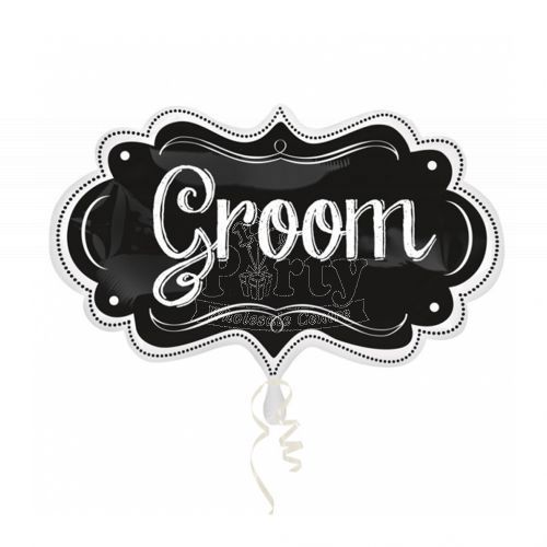 Groom Chalkboard Marqueen Foil Balloon 34In