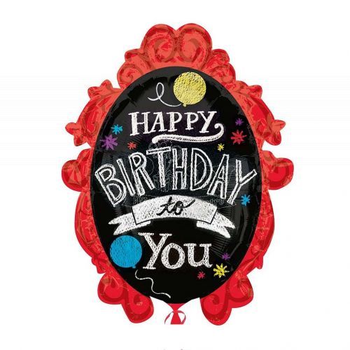 Happy Birthday Chalkboard Frame Foil Balloon