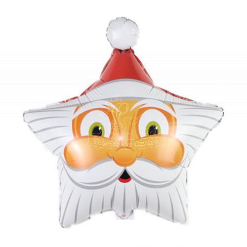 Merry Christmas Santa Star Face Foil Balloon