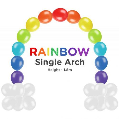 Rainbow Single Helium Balloon Arch