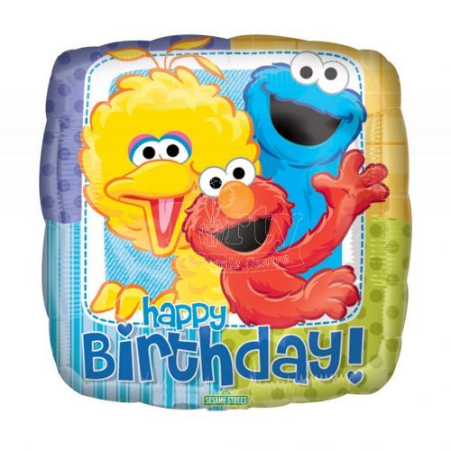 Sesame Street Happy Birthday Square Foil Balloon 18In