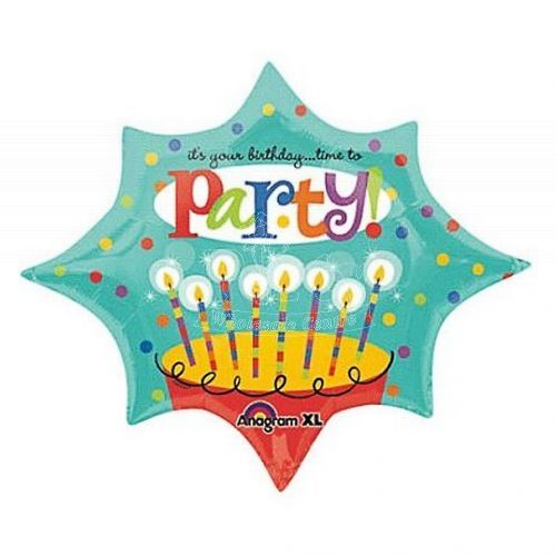 Time To Party Cake Foil Balloon