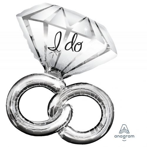 Wedding Rings I Do Foil Balloon 30In