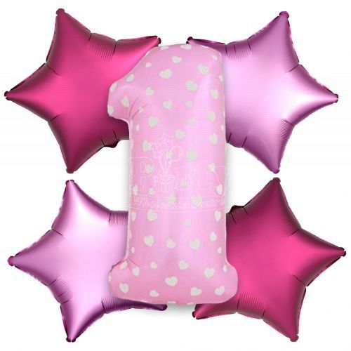 1st Birthday Pink Balloon Bouquet