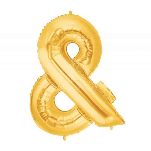 Ampersand Sign '&' Gold Foil Balloon