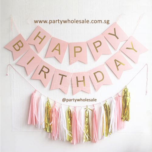 Pink Bunting Banner and Tassel Garland