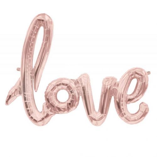 LOVE Script Rose Gold Foil Balloon