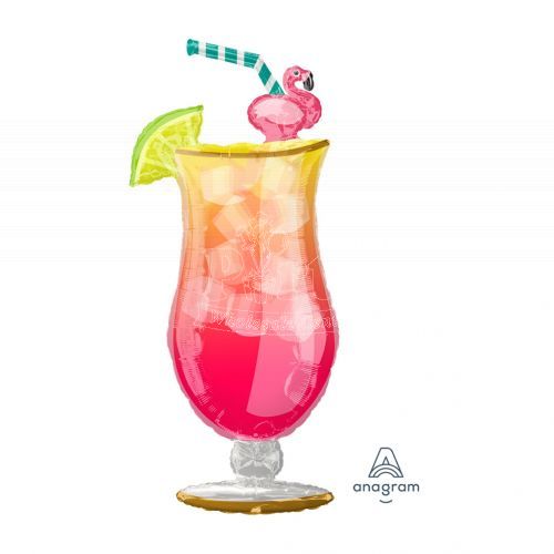 Flamingle Tropical Drinks Aloha Foil Balloon