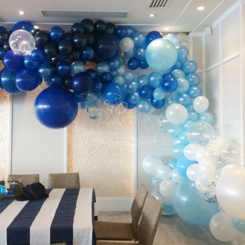 Baby Blue Organic Balloon Arch