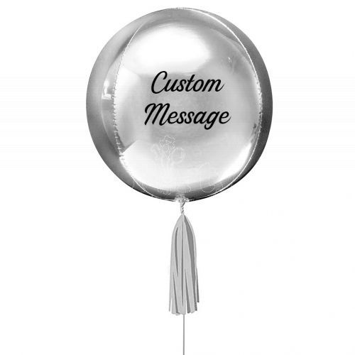 Customised Silver Orbz Balloon