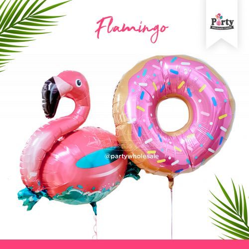 Pink Flamingo Donut Cute Foil Balloons