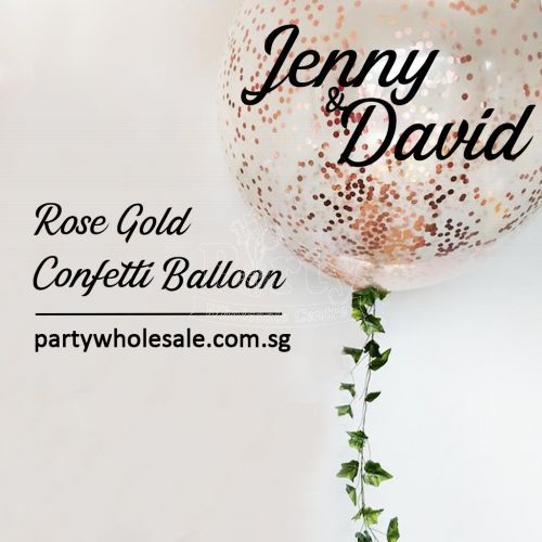 Giant Rose Gold Confetti Helium Balloon