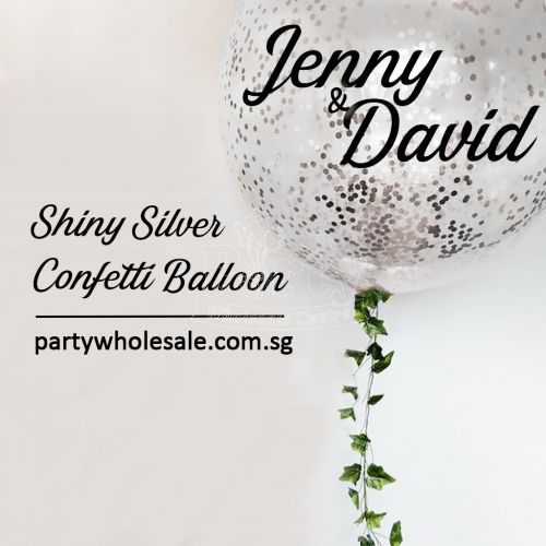Silver Confetti Helium Balloon