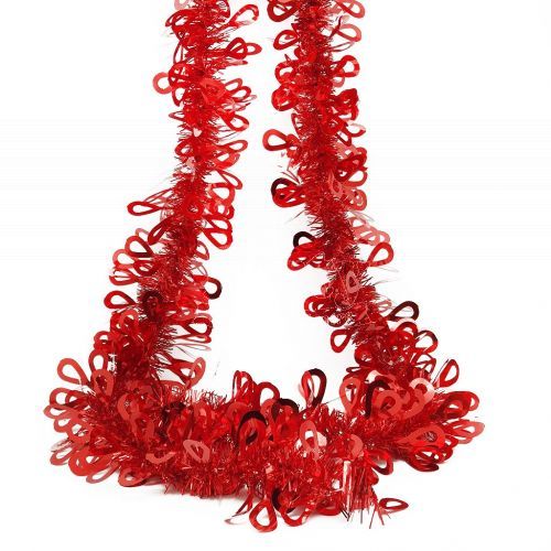 Christmas Red Foil Tinsel Garland | Party Wholesale