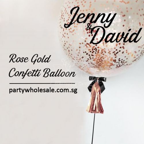 Rose Confetti Helium Balloons