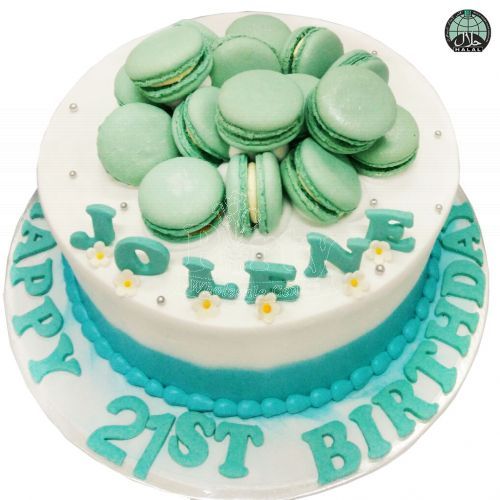 Tiffany Macrons Birthday Cake