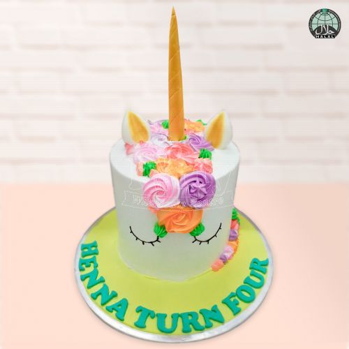 Unicorn Aloha Vibrant Birthday Cake