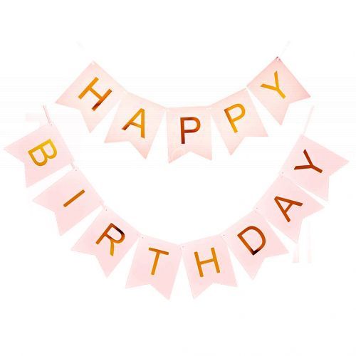 Pink Happy Birthday Banner