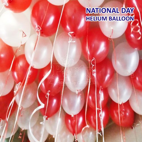 National Day Red White Helium Balloon Singapore