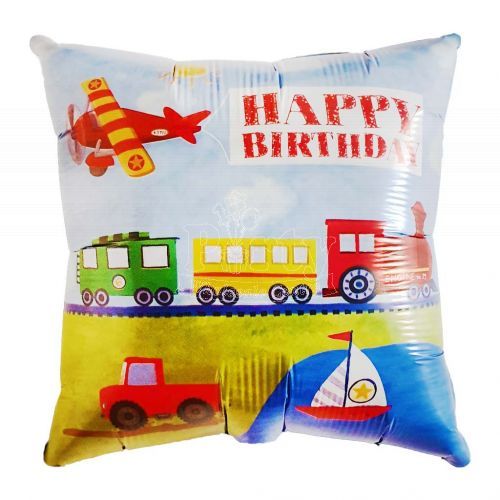 Happy Birthday Vehicles Foil Balloon 18inch
