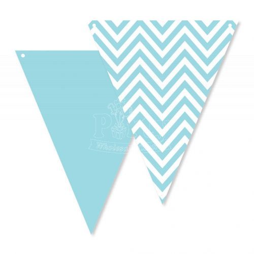 Blue Chevron Triangle Bunting Banner Party Wholesale Singapore