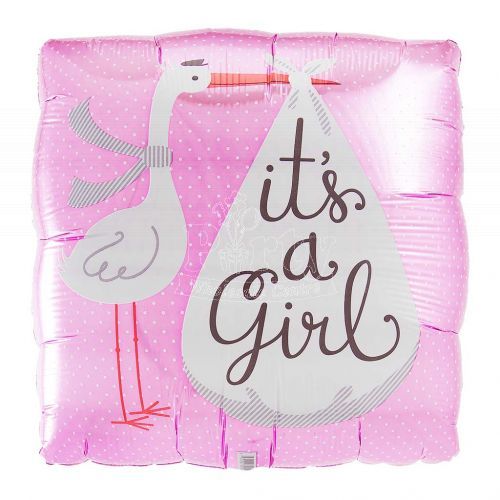 It's a Girl Stork Baby Shower Balloon