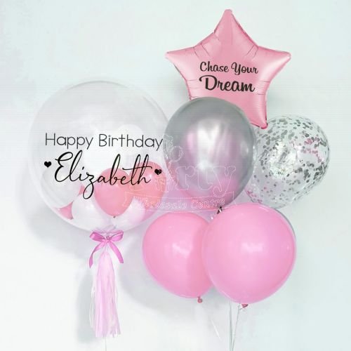 Pink Customised Surprise Balloon Singapore Party Wholesale