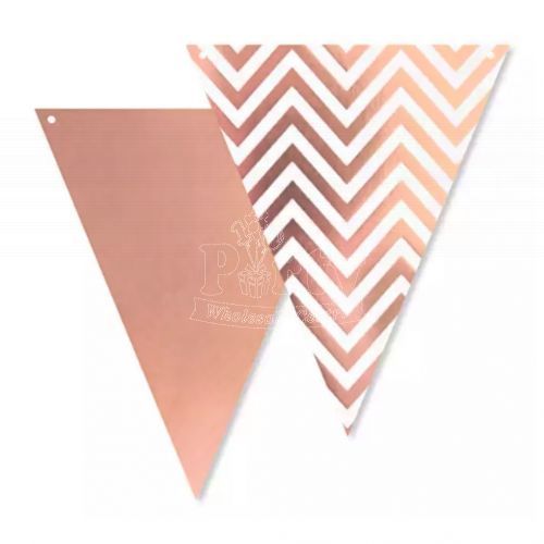 Rose Gold Triangle Bunting Banner Party Supplies