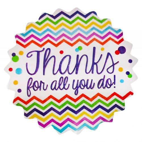 Thanks For All You Do Chevron Foil Balloon 18inch