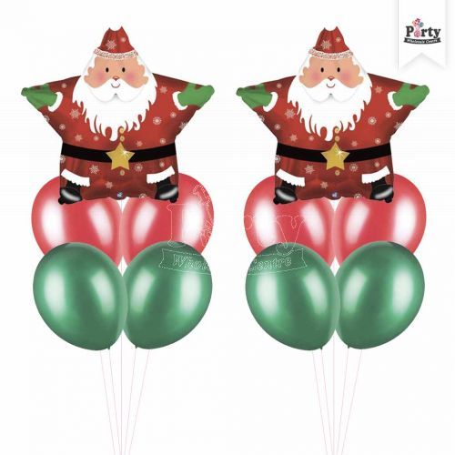 Merry Christmas Star Santa Foil Balloon Party Package