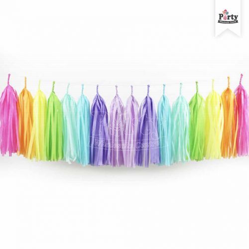 Vibrant Rainbow Tassel Party Supplies Decoration Singapore