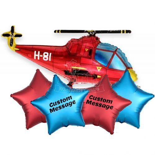 Customised Vehicle Helicopter Helium Balloon Party Supplies Singapore